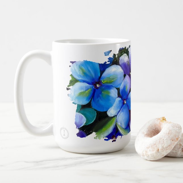 Blue flower Let your dream blossom mug (Avec donut)