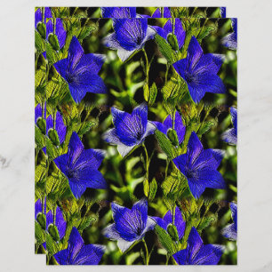 Blue Flowers Nature Motif Scrapbook