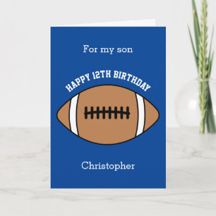 Blue Football Sport 12e carte d'anniversaire