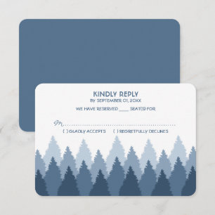 Blue Forest Range Woodland Wedding RSVP