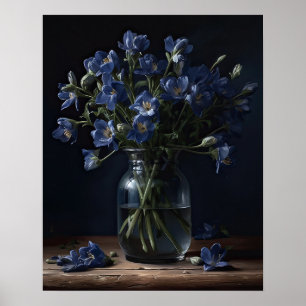 Blue Freesia Flowers Art Imprimer Poster