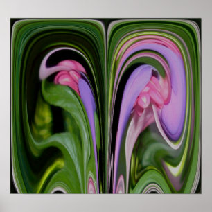 Blue Fushia Abstract Poster