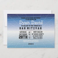 Blue GAMER JEU DIGITAL Bar Mitzvah Invitation