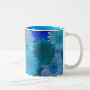 Blue Gerbera Daisy Fleurs Photo Art Café Mugs