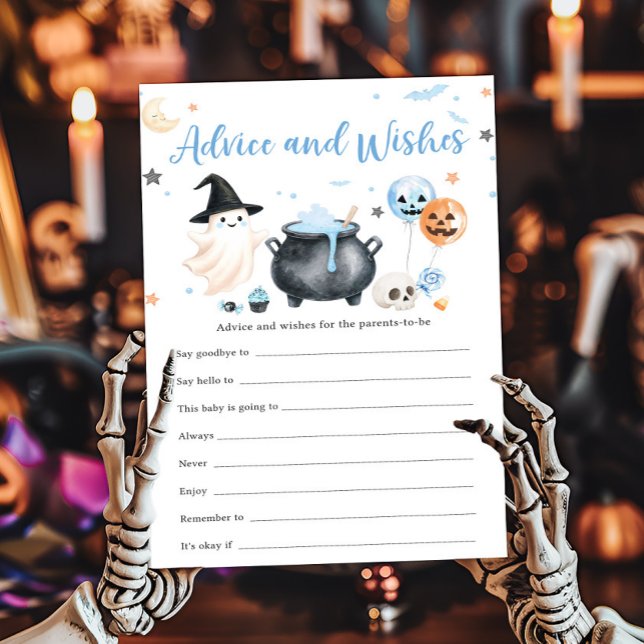 Blue Ghost Little Boo Jeu de Conseils et Vœux (Boy Little Boo Baby Shower Advice and Wishes Game)