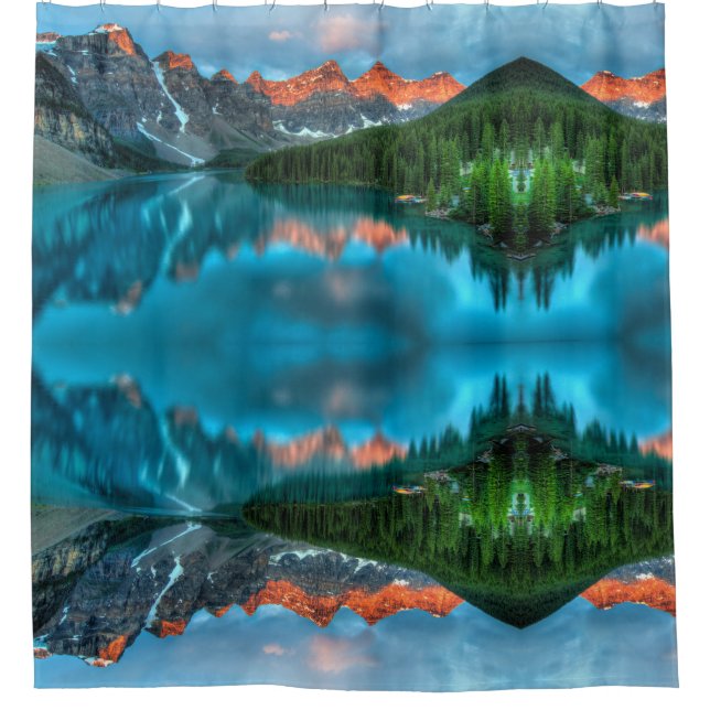 Blue Glaze Mountain Lake Douche rideau (Devant)
