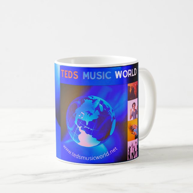 Blue Globe Music World Coffee Mug (Devant droit)