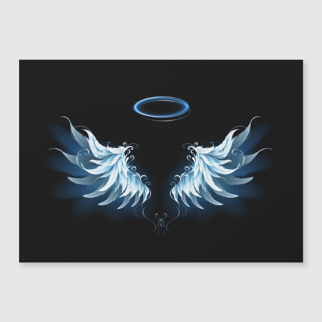 Blue Glowing Angel Wings on black background (Devant)