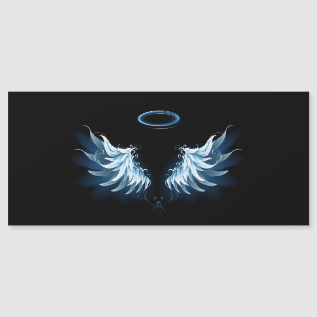 Blue Glowing Angel Wings on black background (Devant)