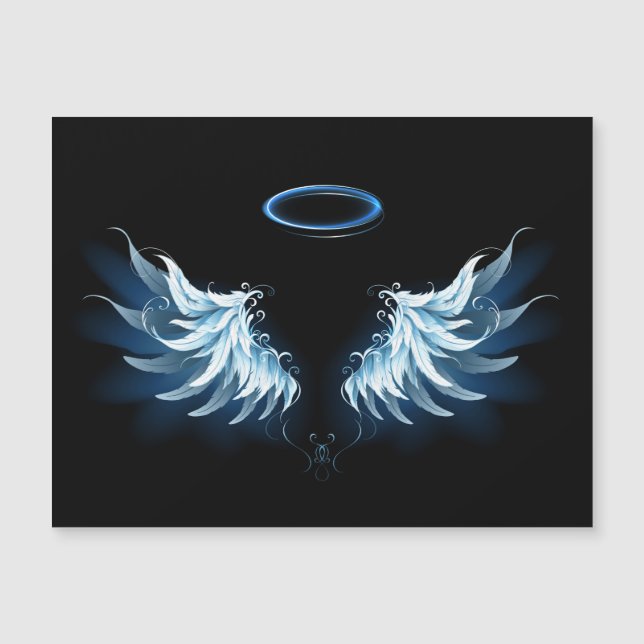 Blue Glowing Angel Wings on black background (Devant)