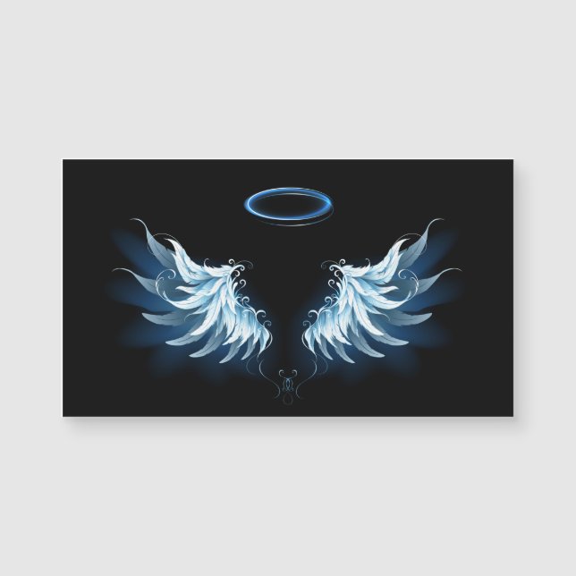 Blue Glowing Angel Wings on black background (Devant)