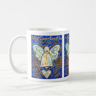 Blue Gold Angel Cancer ne peut pas poème café Mug