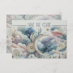 Blue Gold Celestial Moon Enregistrer la date