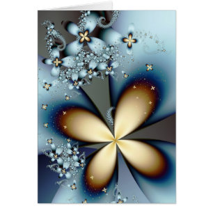 Blue Gold Cute Abstrait Floral