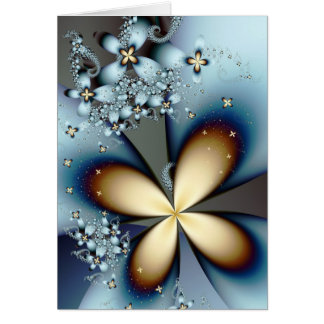 Blue Gold Cute Abstrait Floral