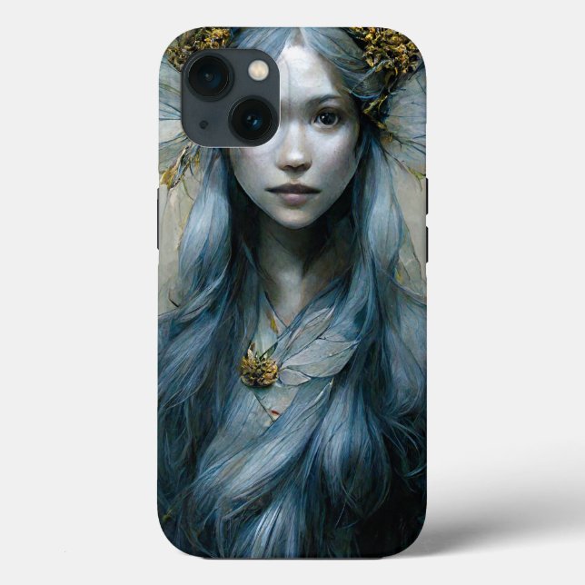 Blue Gold Fairy Imaginaire Art Coque-Mate coque ip (Verso)