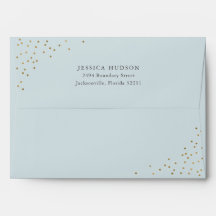 Blue & Gold Modern Elegant Boy Baby shower Envelo