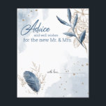 Blue Gold Moderne Floral Elégante Carte Conseil<br><div class="desc">Un design moderne et élégant dans les bleus avec des touches d'or et de parties scintillant. Coordination de la conception à l'arrière. Personnalisez avec vos détails d'événement facilement et rapidement,  appuyez simplement sur le bouton customiser. Les articles correspondants pour compléter votre collection d'événements sont disponibles dans notre boutique Zazzle!</div>