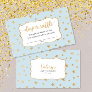 Blue Gold Stars, carte de tombola pour couche garç