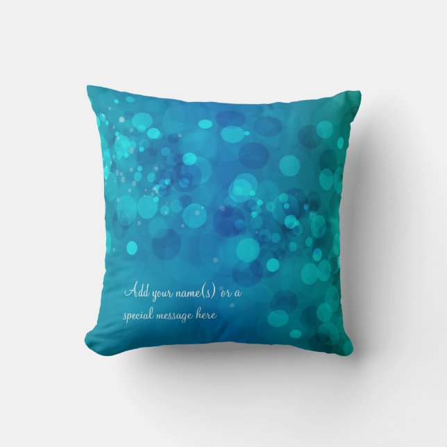 Blue Green Bokeh American MoJo Coussin (Recto)