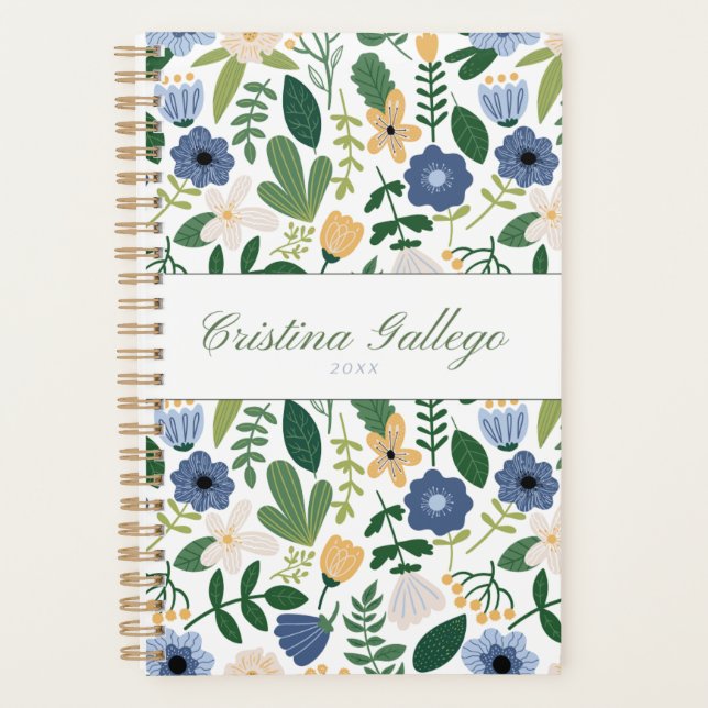 Blue & Green Flower Planner (Devant)