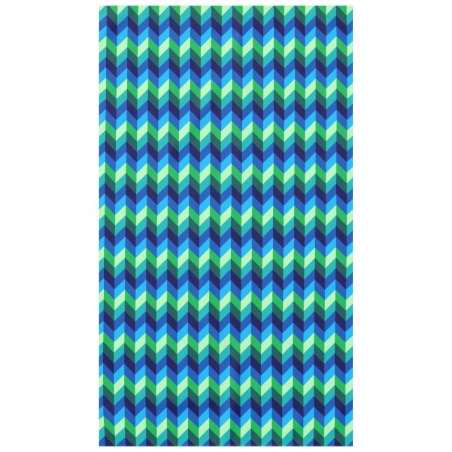 Blue Green Ombre Chevrons Grande nappe (Devant)