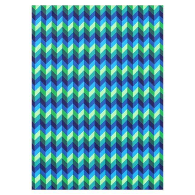 Blue Green Ombre Chevrons Medium Nappe (Devant)