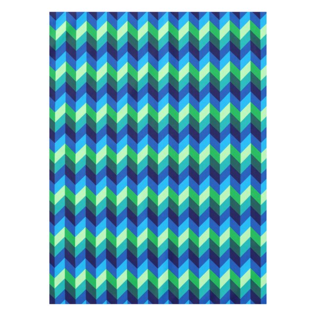 Blue Green Ombre Chevrons Petite nappe (Devant)