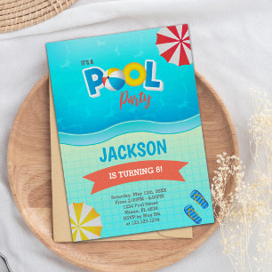 Blue Green Pool Invitations d'anniversaire