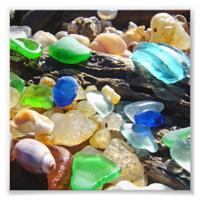 Blue Green Seaglass art Photographie nature Plage (Devant)