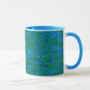 Blue Green Textures Poisson dans la Mug de sanglie