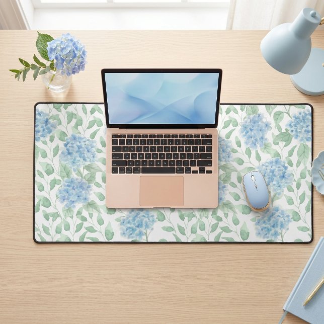 Blue Green Watercolor Wildflower (Blue Green Watercolor Wildflower Desk Mat)