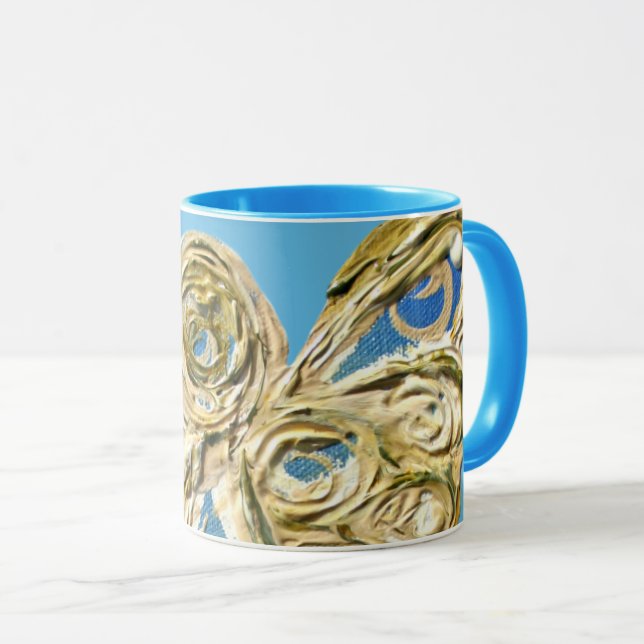Blue Guardian Angel Custom Coffee Cup Mugs (Devant droit)