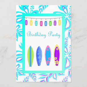 Blue Hawaiian PARTY INVITATION surf