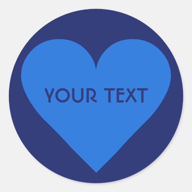 Blue Heart Valentine autocollants personnalisés (Devant)