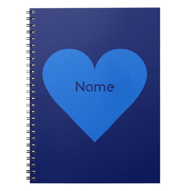 Blue Heart Valentine carnet personnalisé (Devant)