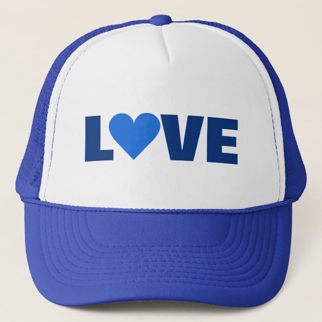Blue Heart Valentine LOVE casquette (Devant)