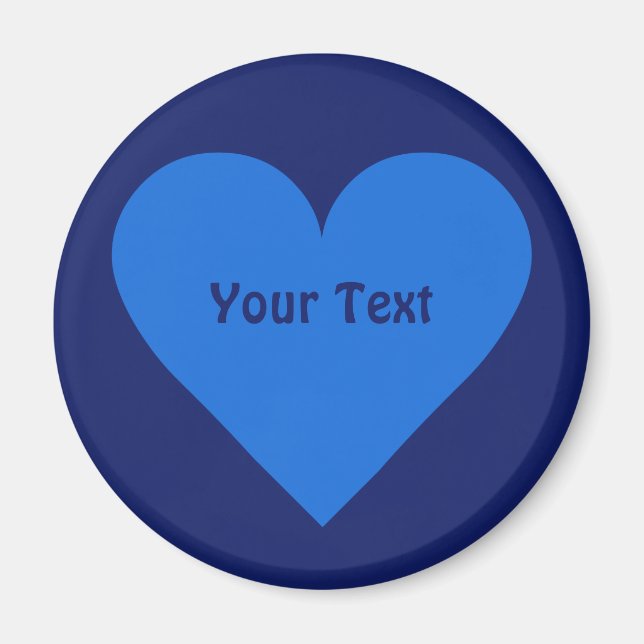 Blue Heart Valentine magnets personnalisés (Devant)