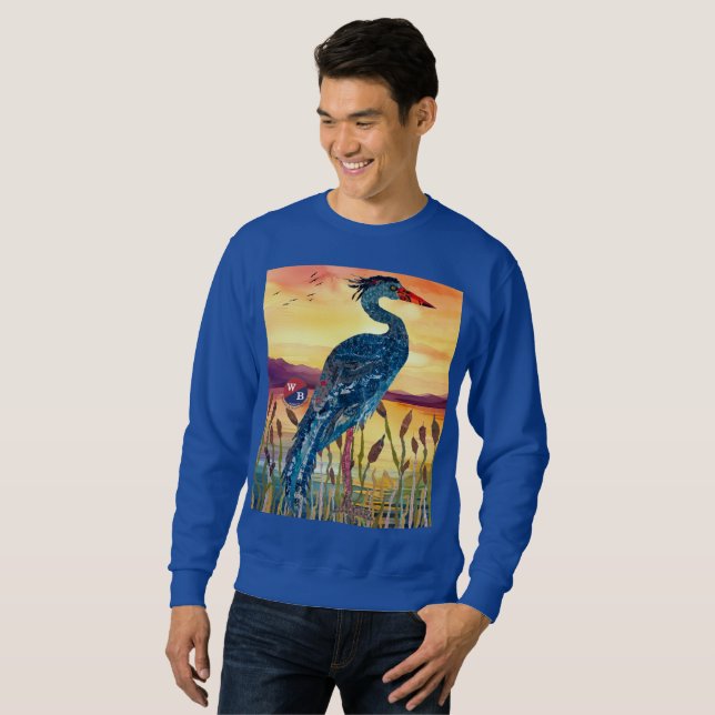Blue Heron Sunset Sweatshirt (Devant entier)