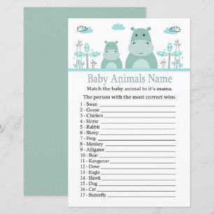 Blue Hippo Baby Animaux Nom Jeu