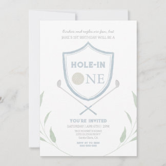 Blue Hole in One Golf 1er anniversaire Invitation