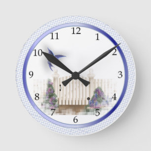 Blue Humminbird design Horloge murale