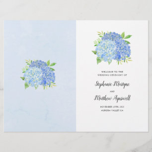 Blue Hydrangea Bouquet Mariage Ordre de service