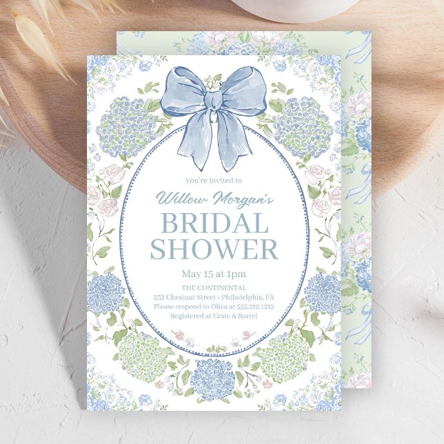 Blue Hydrangea Bridal Shower Invitation (Créateur téléchargé)