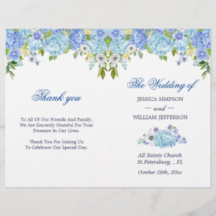 Blue Hydrangea Floral Greenery Plier Mariage