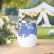 Blue Hydrangea Floral Mariage Noms personnalisés