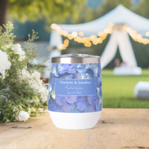 Blue Hydrangea Floral Mariage Noms personnalisés