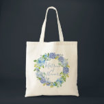 Blue Hydrangea Floral | Matron d'honneur Sac fourr<br><div class="desc">Blue Hydrangea Floral | Matron d'honneur Sac fourre-tout cadeau | Fleurs d'aquarelle bleue</div>