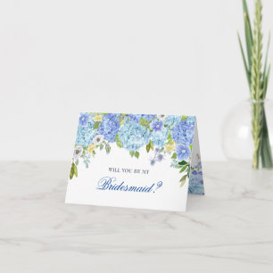 Blue Hydrangea Floral Serez-Vous Une Carte De Mini
