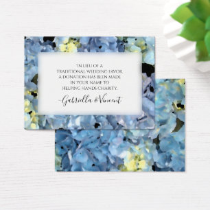 Blue Hydrangea Flowers Mariage Carte de Charité